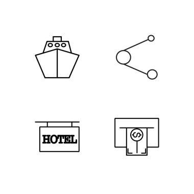 basit Seviyelendirilmiş Icons set seyahat