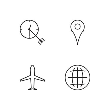 basit Seviyelendirilmiş Icons set seyahat
