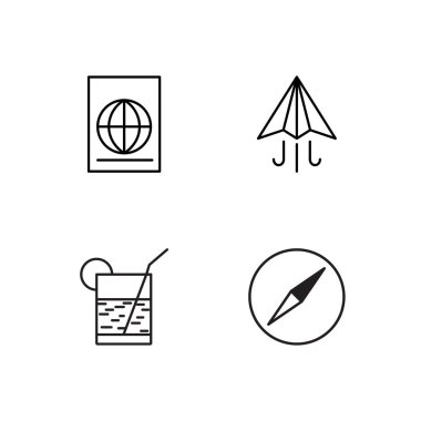 basit Seviyelendirilmiş Icons set seyahat