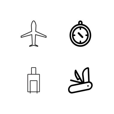 basit Seviyelendirilmiş Icons set seyahat