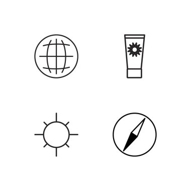 basit Seviyelendirilmiş Icons set seyahat