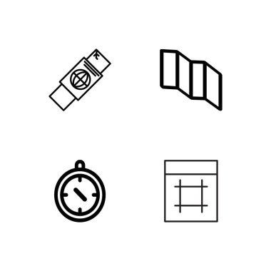 basit Seviyelendirilmiş Icons set seyahat