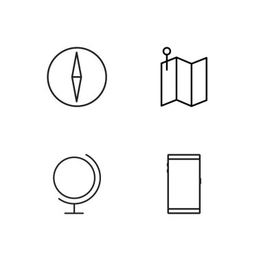 basit Seviyelendirilmiş Icons set seyahat