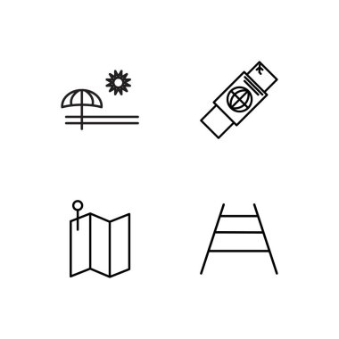 basit Seviyelendirilmiş Icons set seyahat