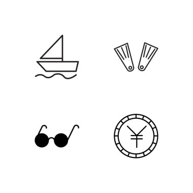 basit Seviyelendirilmiş Icons set seyahat