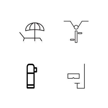 basit Seviyelendirilmiş Icons set seyahat