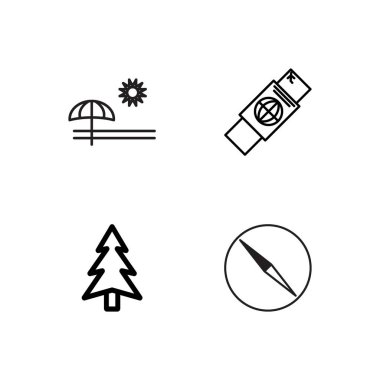 basit Seviyelendirilmiş Icons set seyahat