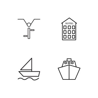 basit Seviyelendirilmiş Icons set seyahat