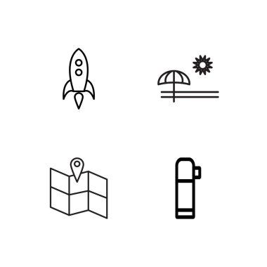 basit Seviyelendirilmiş Icons set seyahat