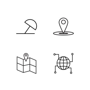 basit Seviyelendirilmiş Icons set seyahat