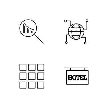 Pazarlama basit Seviyelendirilmiş Icons set