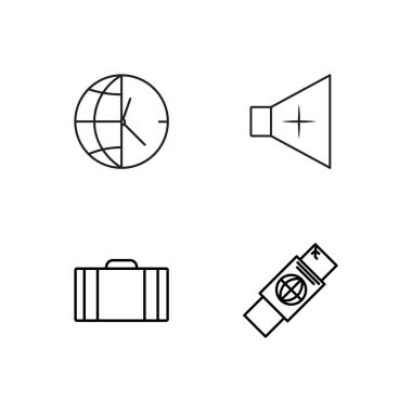 basit Seviyelendirilmiş Icons set seyahat