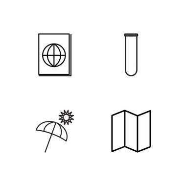 basit Seviyelendirilmiş Icons set seyahat