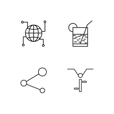 basit Seviyelendirilmiş Icons set seyahat