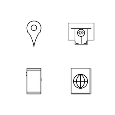 basit Seviyelendirilmiş Icons set seyahat