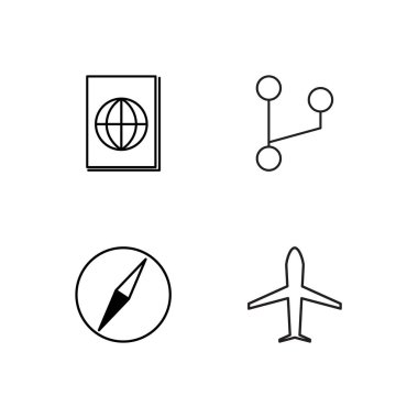 basit Seviyelendirilmiş Icons set seyahat