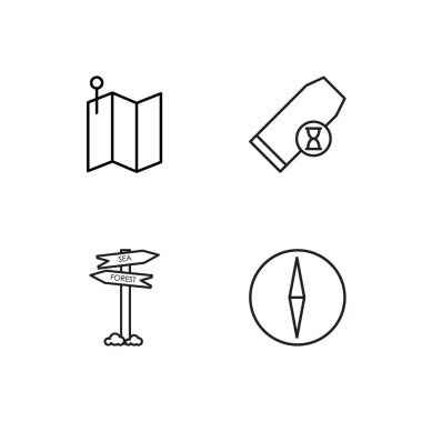 basit Seviyelendirilmiş Icons set seyahat