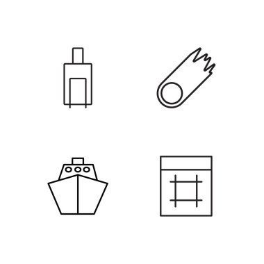 basit Seviyelendirilmiş Icons set seyahat