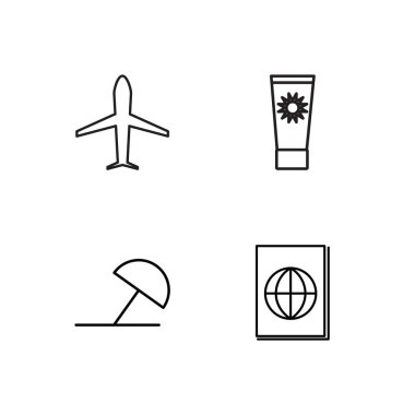 basit Seviyelendirilmiş Icons set seyahat
