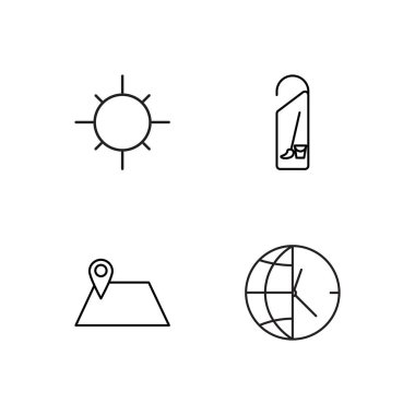 basit Seviyelendirilmiş Icons set seyahat