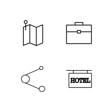 basit Seviyelendirilmiş Icons set seyahat