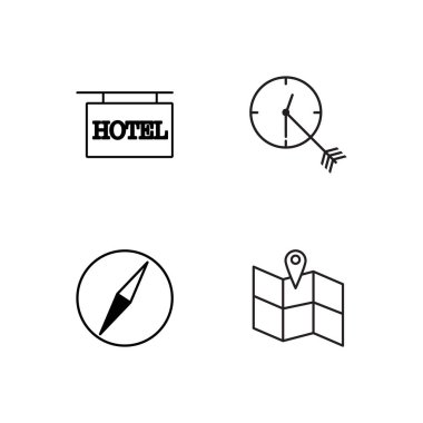 basit Seviyelendirilmiş Icons set seyahat