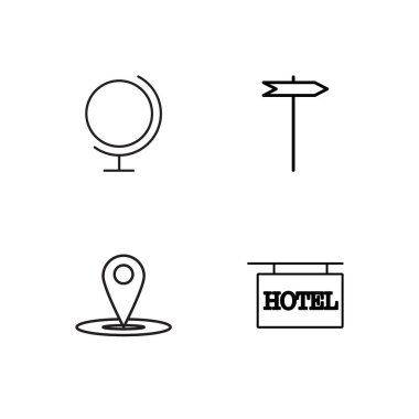 basit Seviyelendirilmiş Icons set seyahat