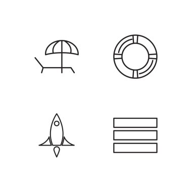 basit Seviyelendirilmiş Icons set seyahat