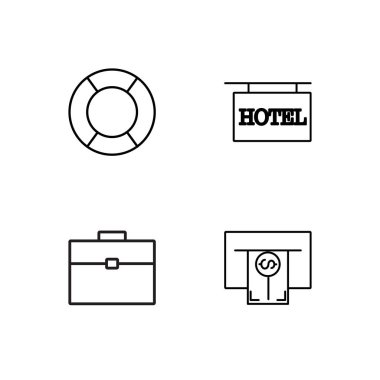 basit Seviyelendirilmiş Icons set seyahat