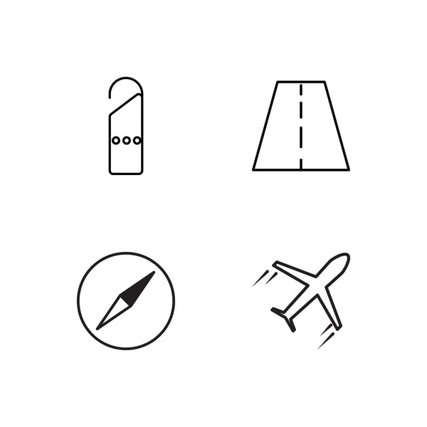 Resa enkelt disponerade ikoner set — Stock vektor