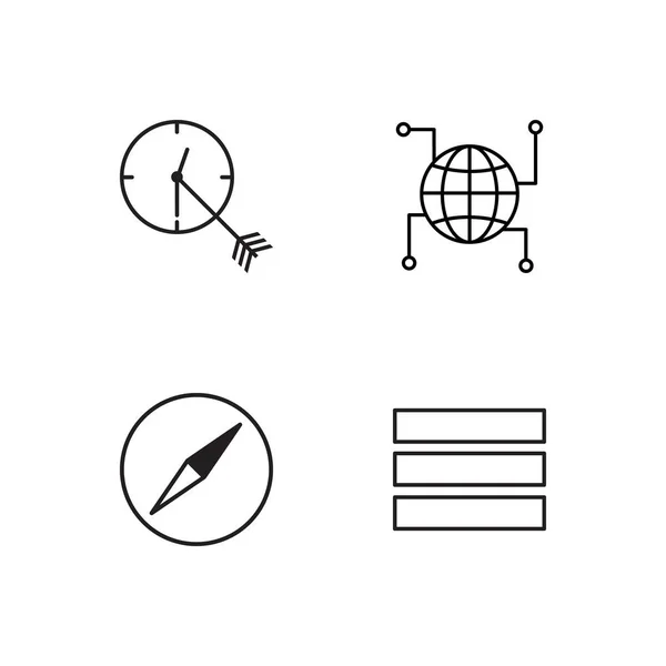 Viagem simples conjunto de ícones delineados — Vetor de Stock