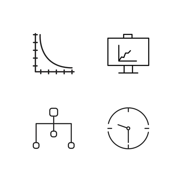 Marketing conjunto de ícones delineados simples — Vetor de Stock