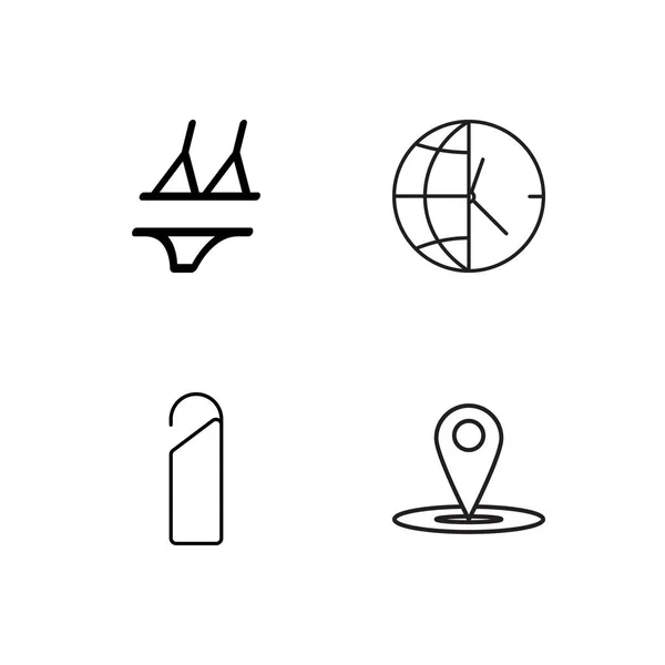 Utazás egyszerű tagolt ikonok beállítása — Stock Vector