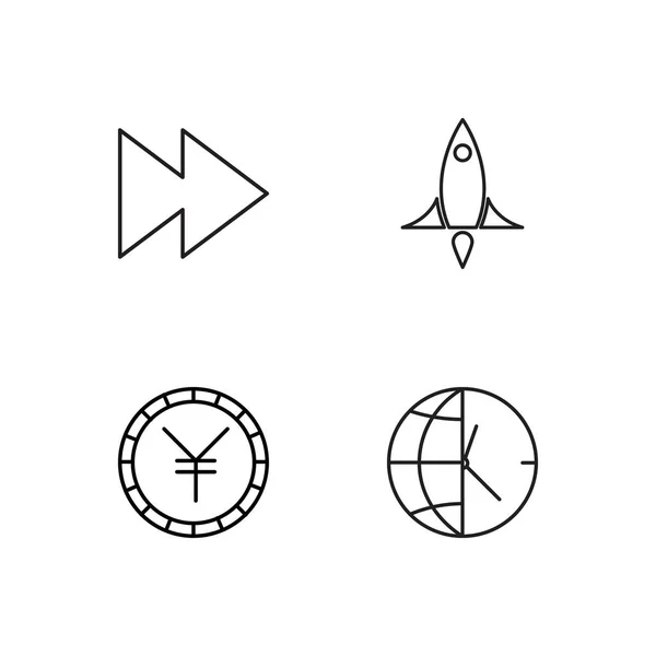 Viagem simples conjunto de ícones delineados —  Vetores de Stock