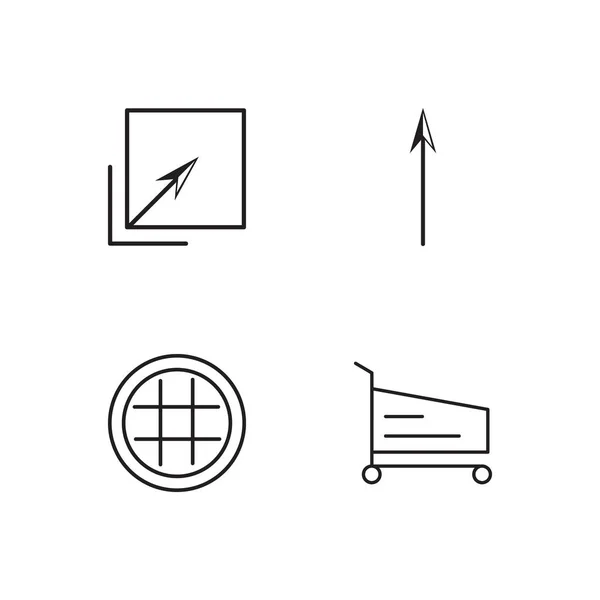 Marketing simple outlined icons set — Stock Vector