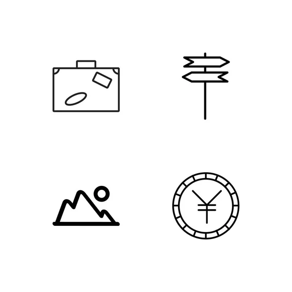 Travel simple outlined icons set — Stock Vector