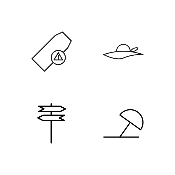 Viaje simple bosquejado iconos conjunto — Vector de stock