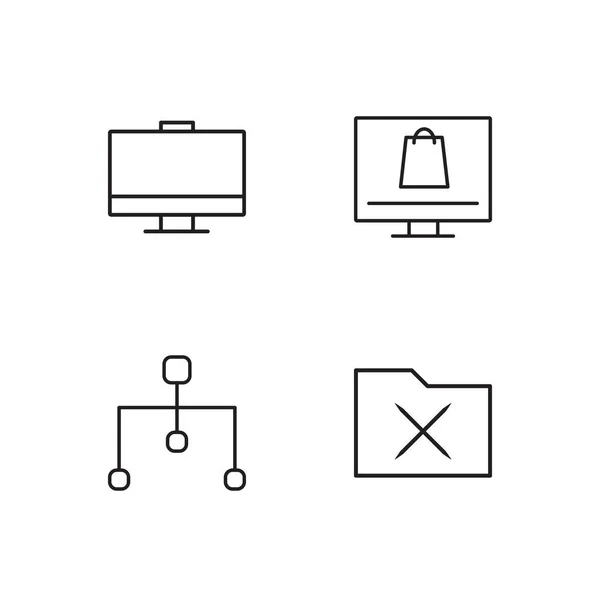 Marketing einfach skizzierte Symbole gesetzt — Stockvektor