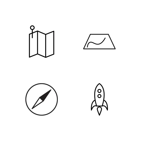 Resa enkelt disponerade ikoner set — Stock vektor