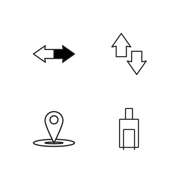 Viagem simples conjunto de ícones delineados — Vetor de Stock