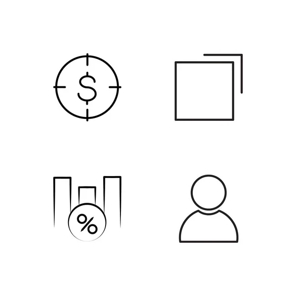 Marketing simple icônes esquissées ensemble — Image vectorielle