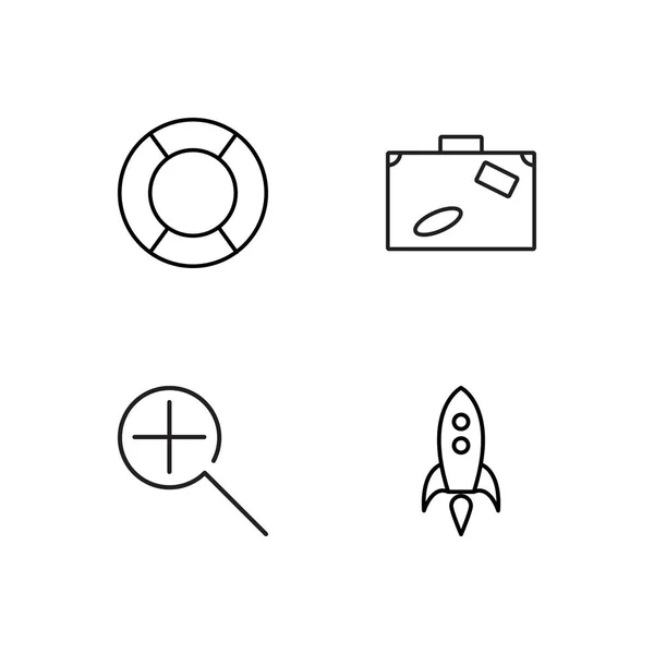 Viaje simple bosquejado iconos conjunto — Vector de stock