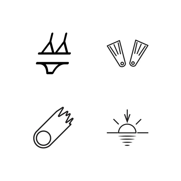 Travel simple outlined icons set — Stock Vector