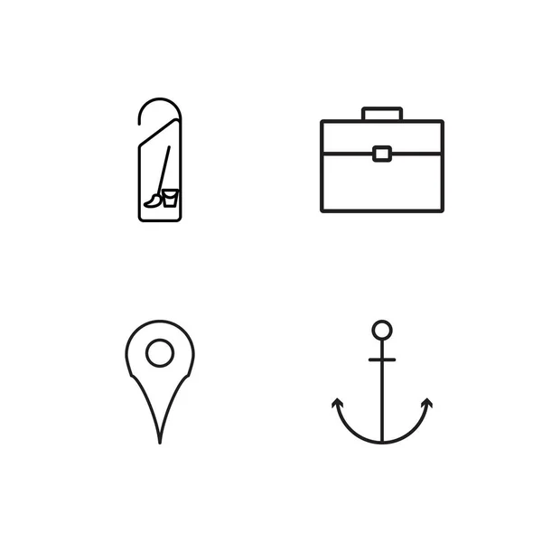 Podróż proste kontury ikony zestaw — Wektor stockowy