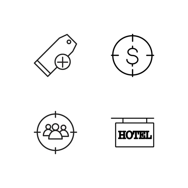 Marketing zestaw prostych ikon konspektem — Wektor stockowy