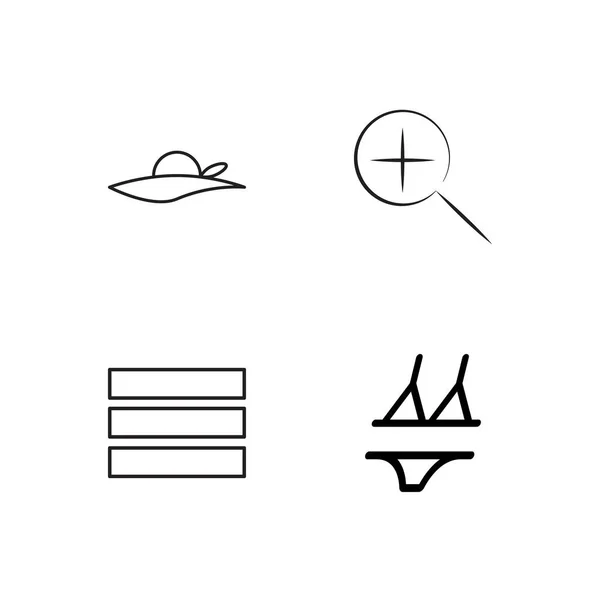 Travel simple outlined icons set — Stock Vector