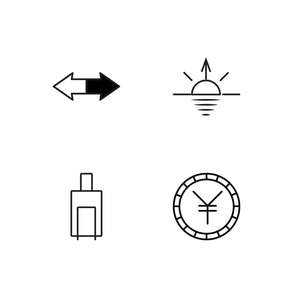 Viaje simple bosquejado iconos conjunto — Vector de stock
