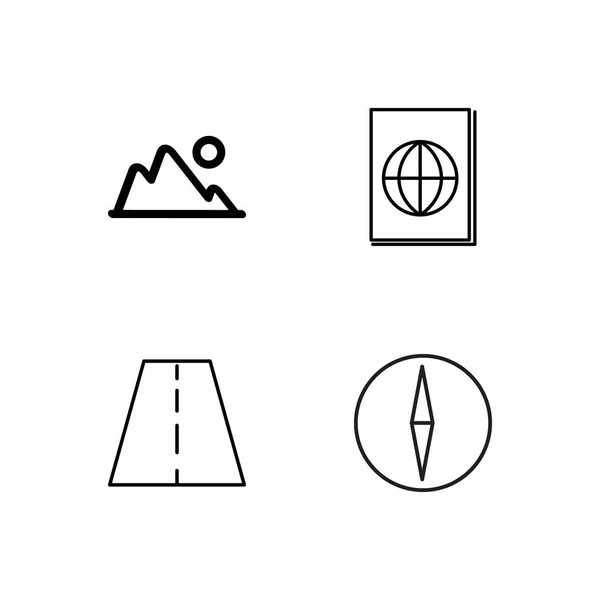 Basit Seviyelendirilmiş Icons set seyahat — Stok Vektör