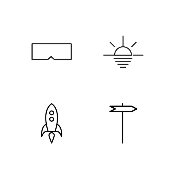 Viaje simple bosquejado iconos conjunto — Vector de stock