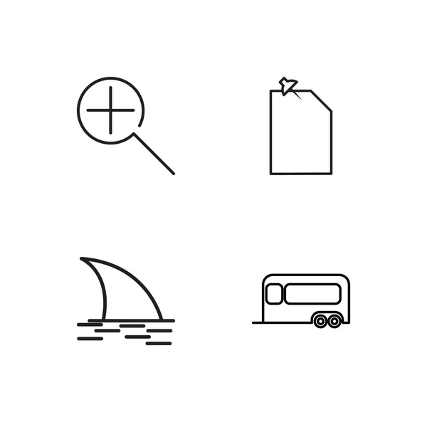 Viaje simple bosquejado iconos conjunto — Archivo Imágenes Vectoriales